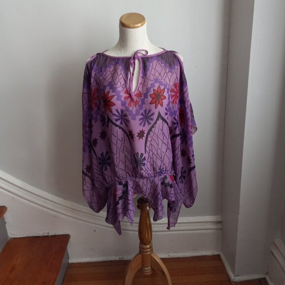 ZANDRA RHODES AT TOPSHOP CAFTAN TOP 6 M - Picture 5 of 12